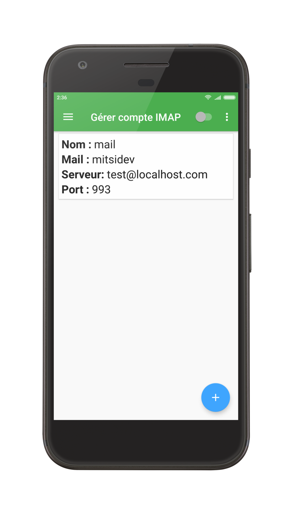 Image application gestion comptes mails